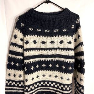 Olympic 100% hand knitted Wool Sweater. Size medium. Made in Greece